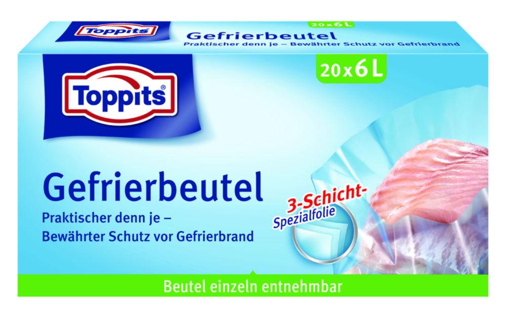 Freezer bags 250x320 mm Melitta Toppits® Polaren, cap. 3 ltrs., roll of 30 bags