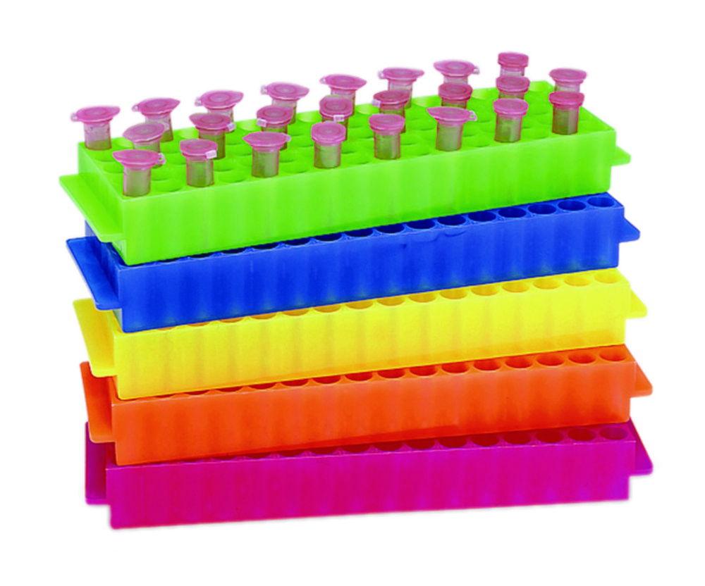 Heathrow Scientific 80-Well Microtube Rack, Pink, Polypropylene (PP), for 1.5/2.0 mL Tubes