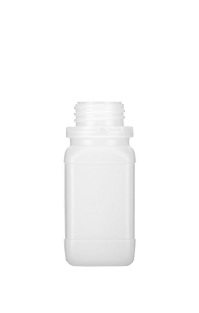 Kautex Textron Square Reagent Bottle - 100ml HDPE Wide Neck Without Screw Cap