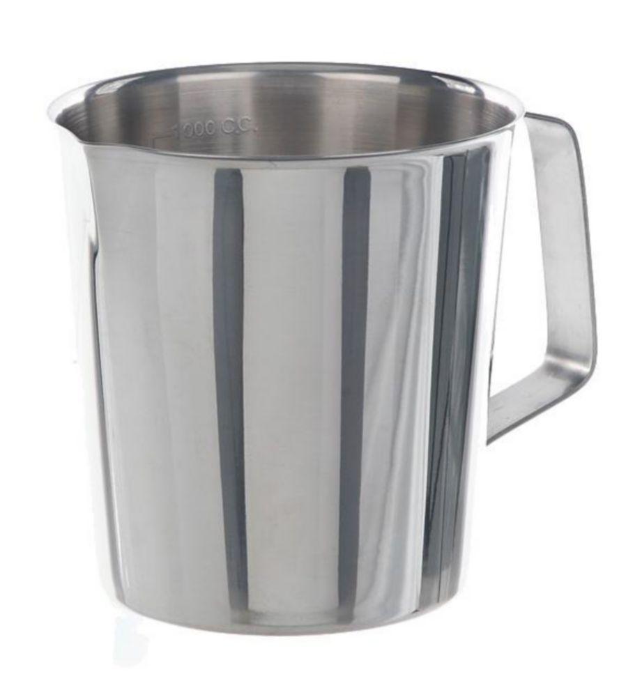 BOCHEM Volumetric Beaker 2000ml, Type 1 Conical, Graduated, 18/10 Steel with Handle