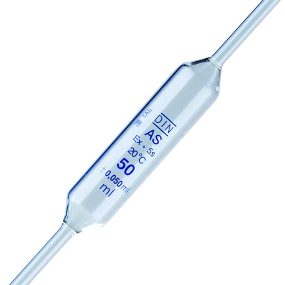 LLG Volumetric Pipettes 4 mL Soda Lime Glass Class A, Blue Grad, 360 mm, Conformity Batch Certified, Pack of 10