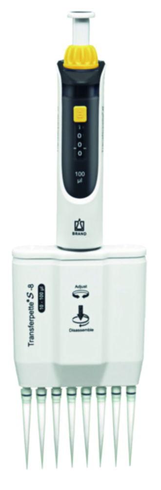 BRAND Transferpette S 8 Variable 10-100 µL M8 100 DE M