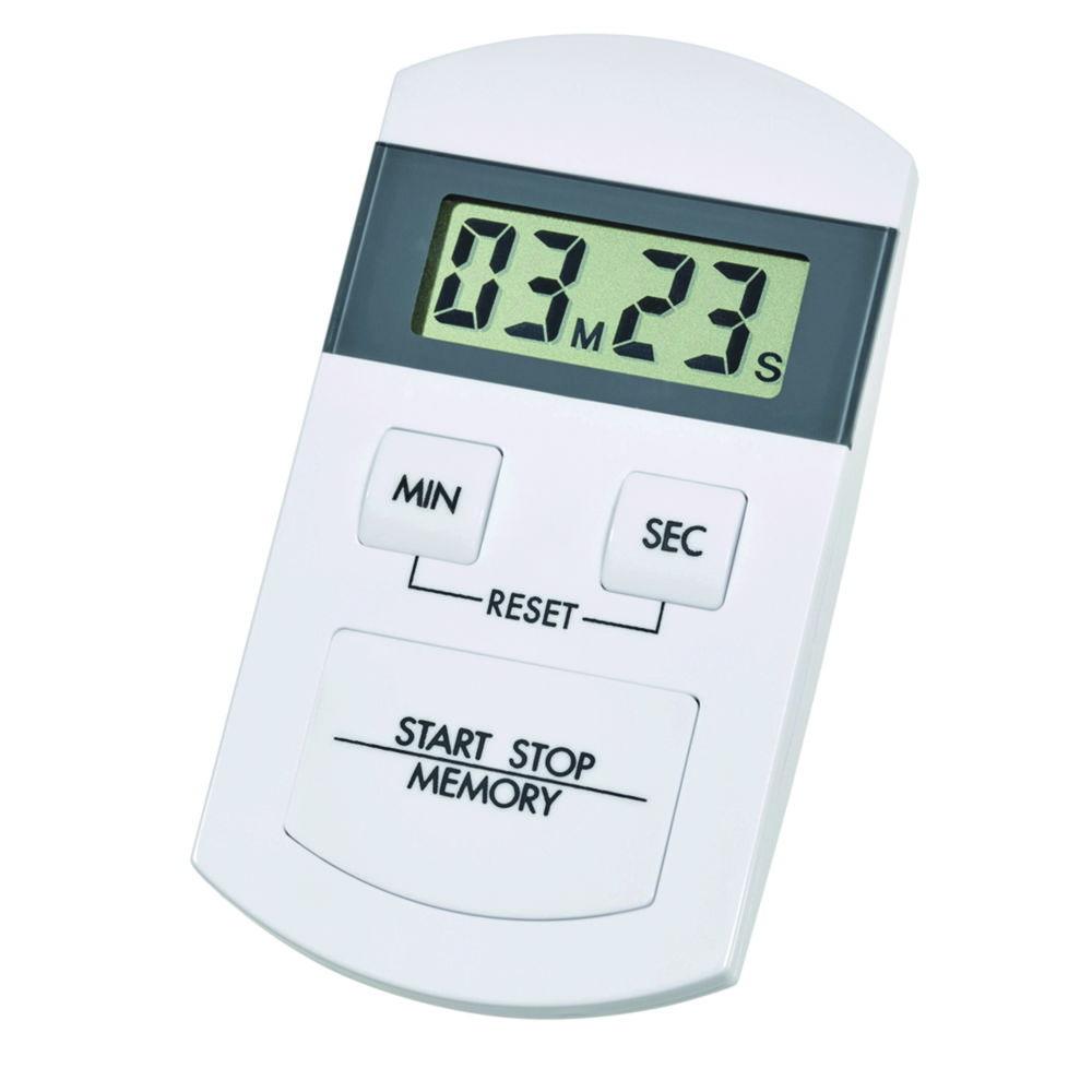 TFA Dostmann Timer and Stopwatch Electronic, White/Grey, Includes Battery, 90 x 45 mm

