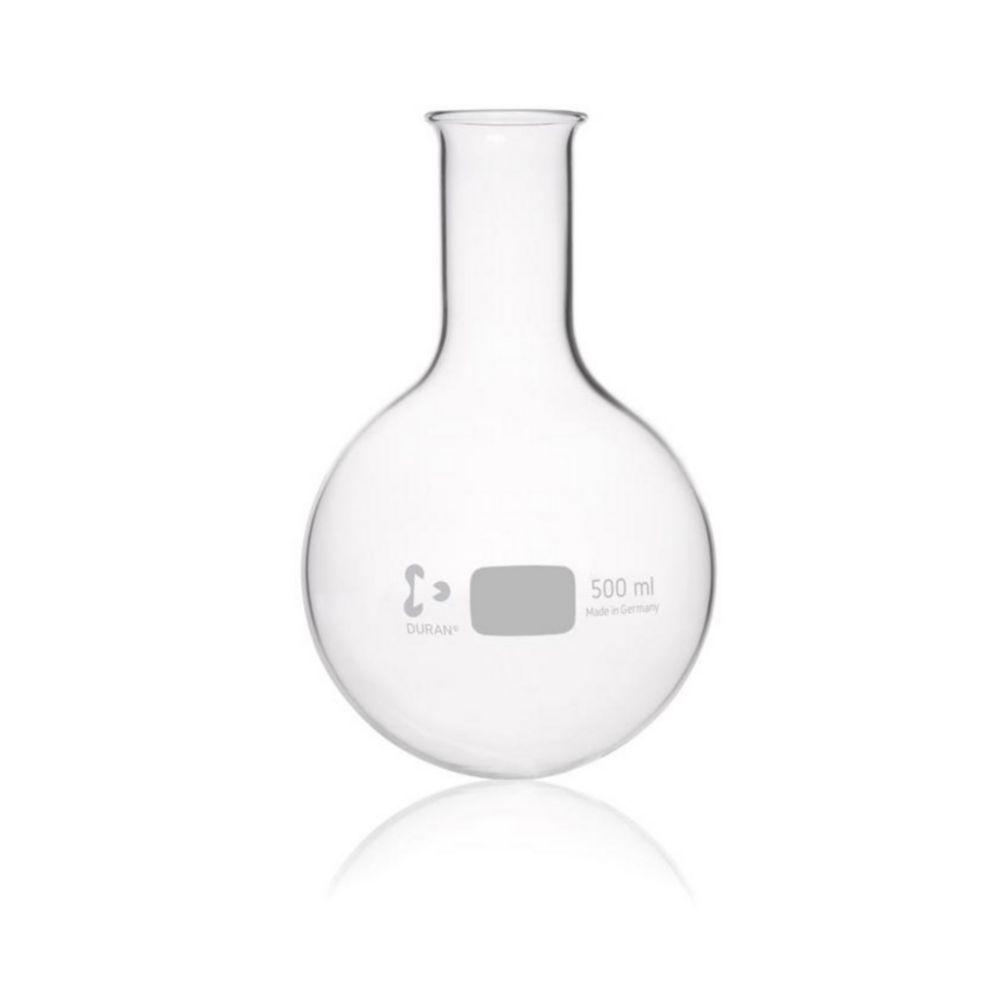 DWK Duran 500 mL Round Bottom Flask, Narrow Neck, Beaded Rim