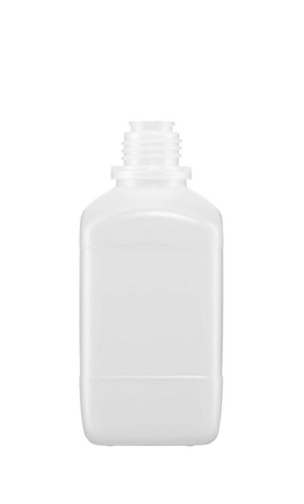 Kautex Square Reagent Bottle Narrow Neck PE-HD Cap 500 ml Without Screw Cap