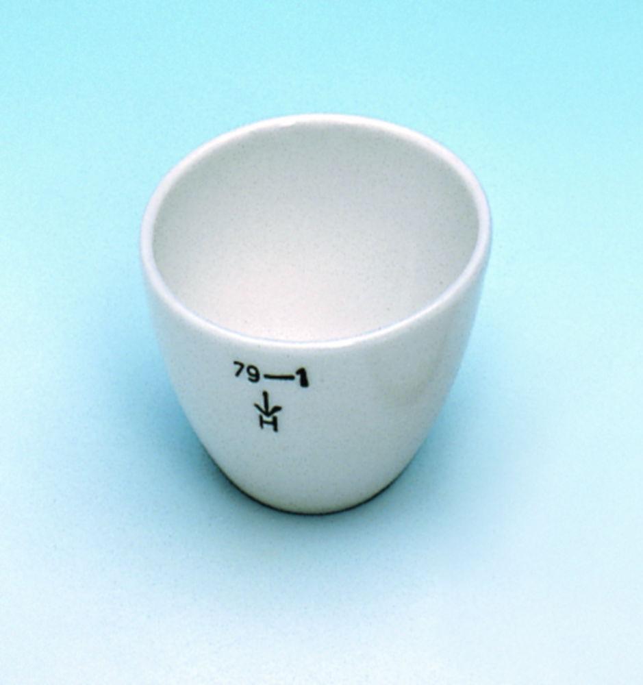 Haldenwanger Porcelain Crucible, 40mm Ø, Low Form, Glazed (DIN 12904), Conradson Crucible According to ASTM D 189-65