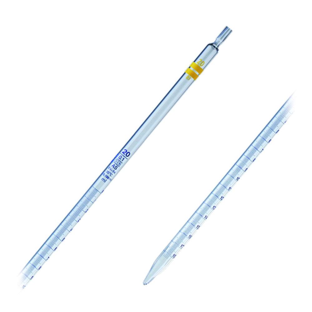 LLG Measuring Pipettes 25 mL Soda Lime Glass Class AS, Blue Grad, 450 mm, Pack of 10