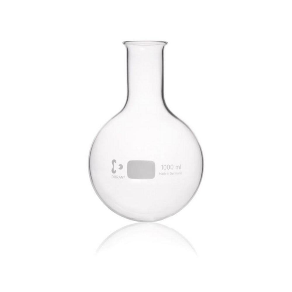 DWK Duran 1000 mL Round Bottom Flask, Narrow Neck, Beaded Rim