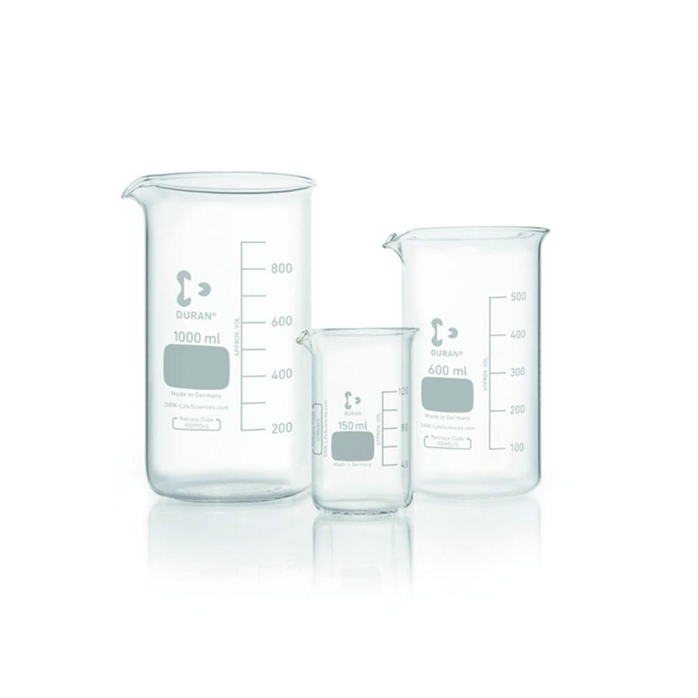 DWK Duran Tall Form Beaker 3000 mL with Cap