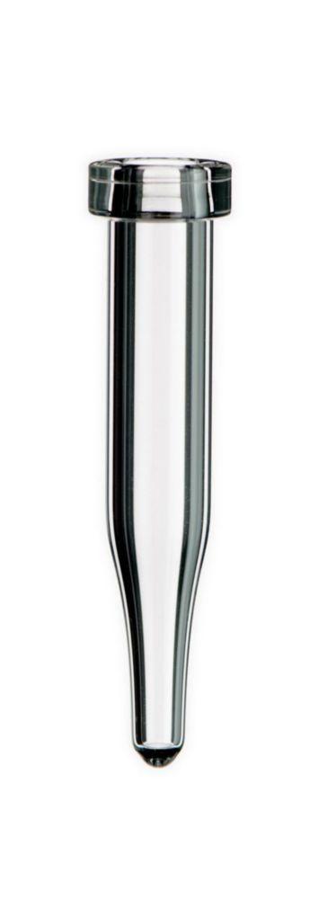 LLG Labware Crimp Neck Micro Vials N 8, 0.2 mL, Clear, 5.5 mm Ø x 31.5 mm Height, Conical Bottom, Pack of 100