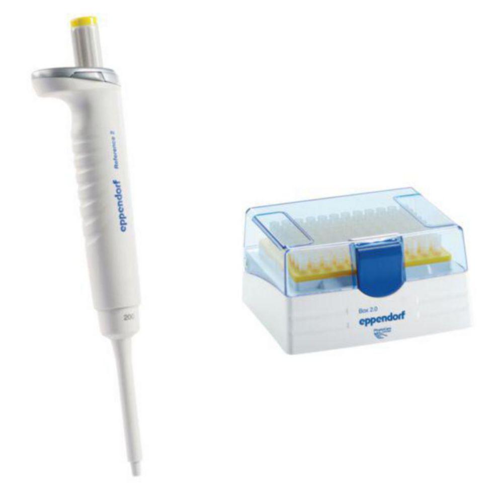 Eppendorf Reference 2 G Variable Single-Channel Pipette 20-200 µL, Yellow including EpT.I.P.S.-Box