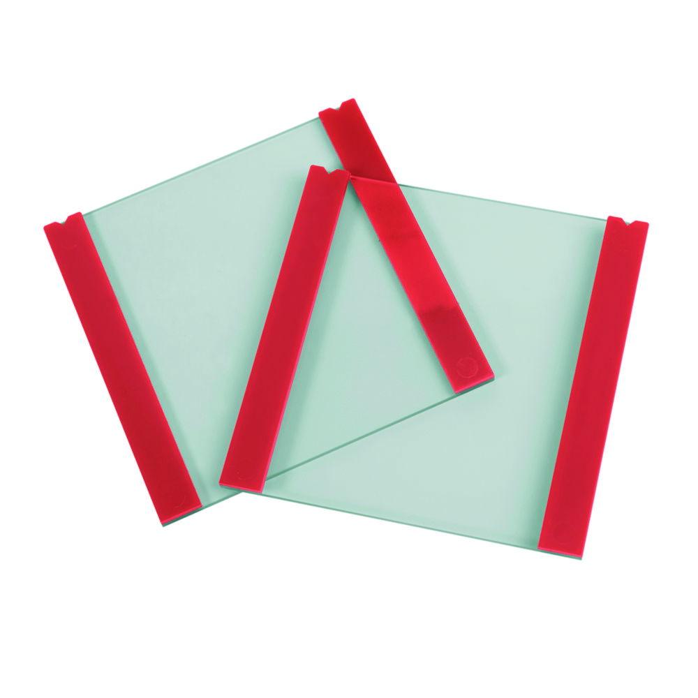 Thistle Scientific Plain Glass Plate 100x100mm with 1.5mm Bonded Spacers, Pack of 2​