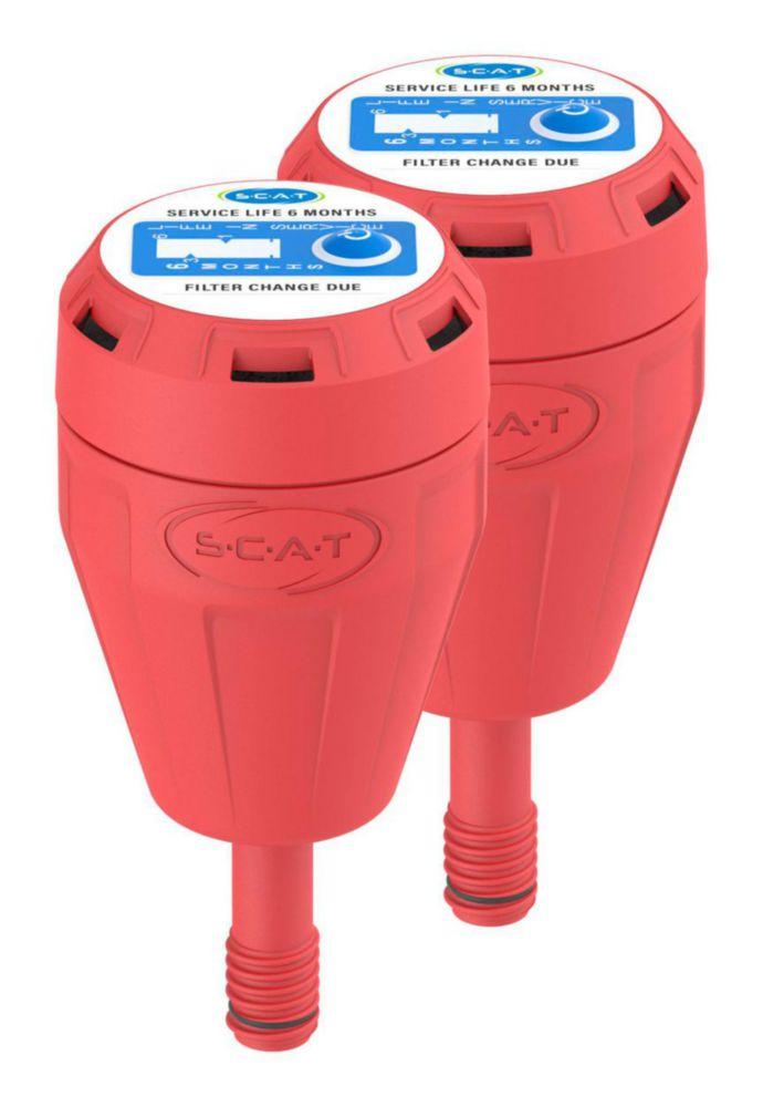 SCAT Exhaust Filter M, V3.0, Economy Package with Splash Guard and Change Indicator, Service Life 6 Months, Pack of 2