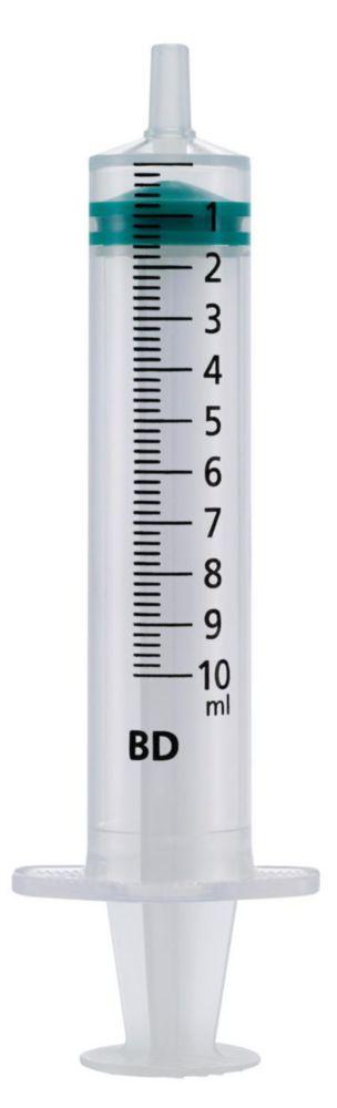 Becton Dickinson Emerald Disposable Syringes 10 ml Luer, Concentric, 3-Part, Divided 0.2 ml, EO-Sterilized, Pack of 100
