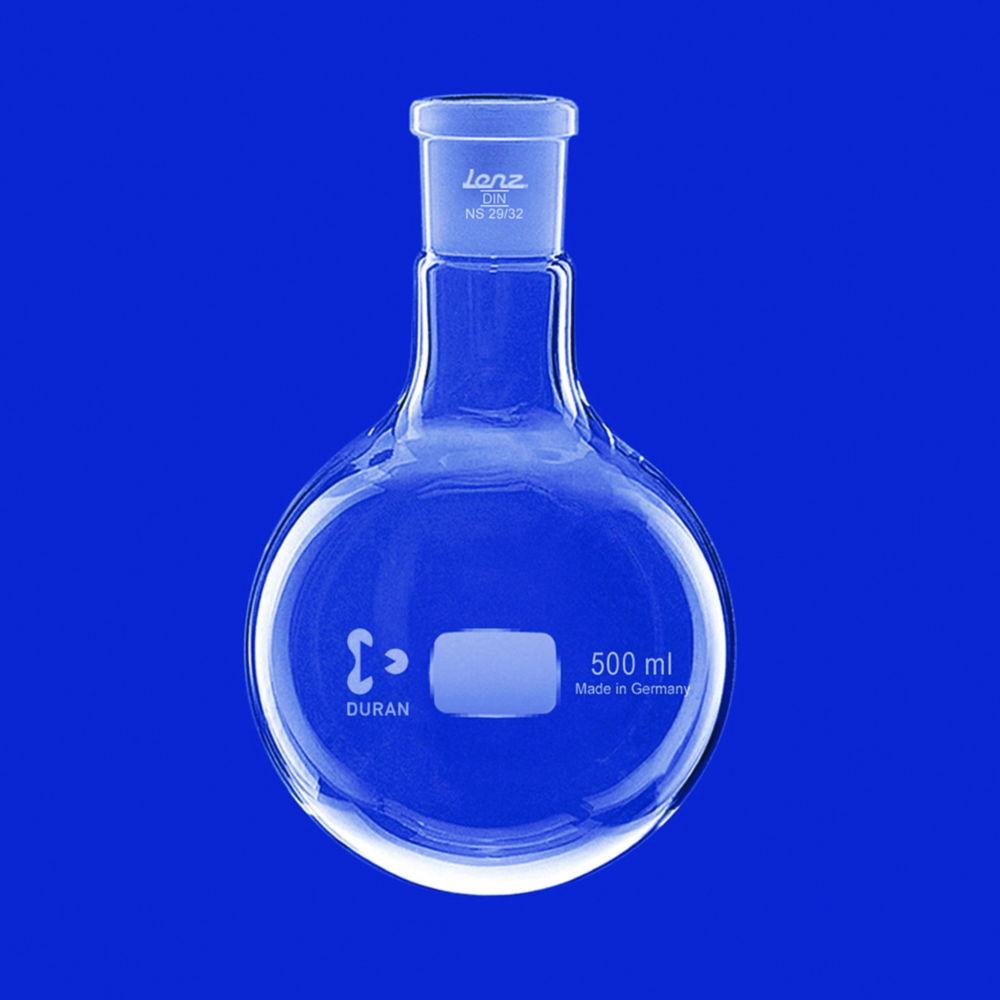 Lenz-Laborglas Round Bottom Flasks 250 mL NS 29/32 Duran (Pack of 10)