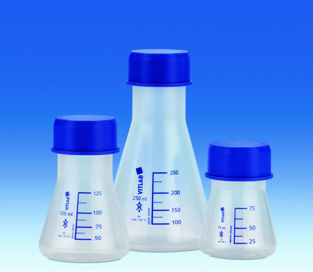 VITLAB Erlenmeyer Flask 500 mL, PP, GL-45 with Screw Cap (PP)

