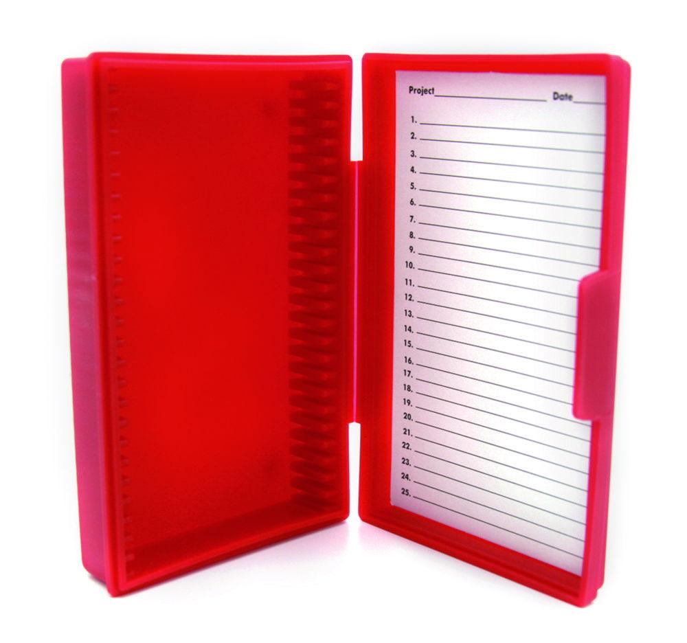 Slide Box, red for 25 slides 75x25 mm