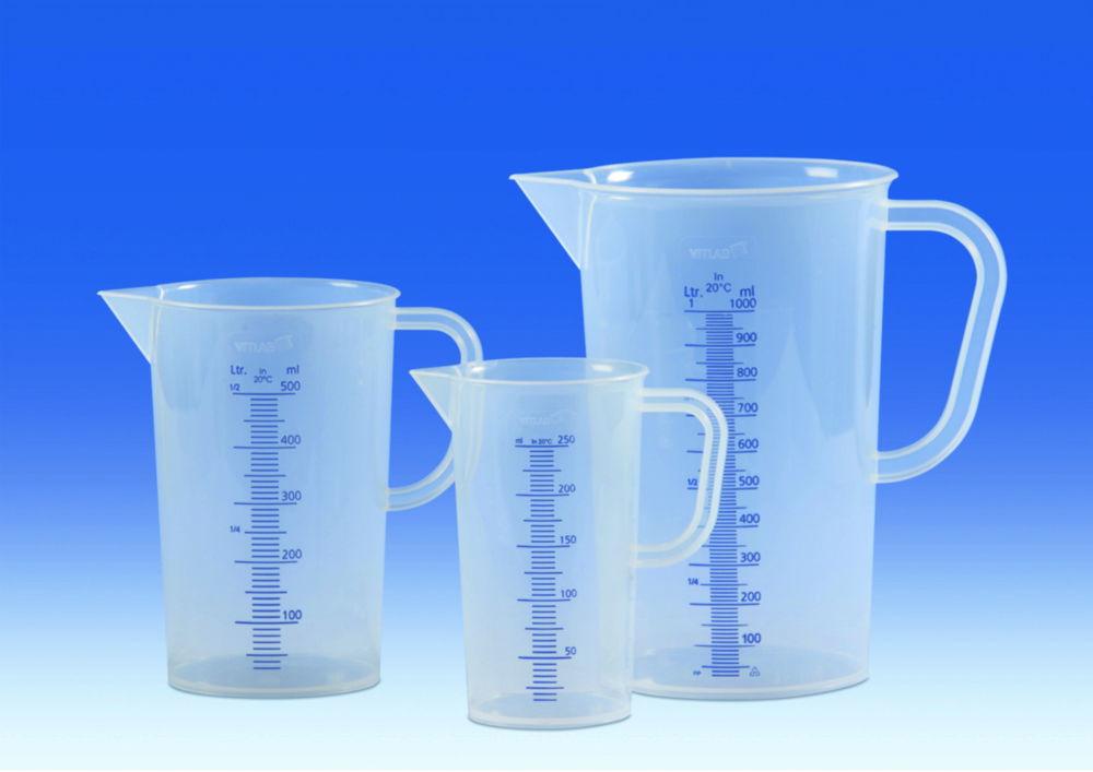 VITLAB Measuring Jug 250 ml, PP, Moulded Graduation, Transparent