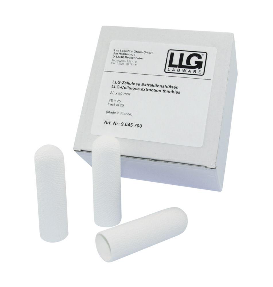 LLG Extraction Thimbles, 22x80mm, Cellulose, Pack of 25