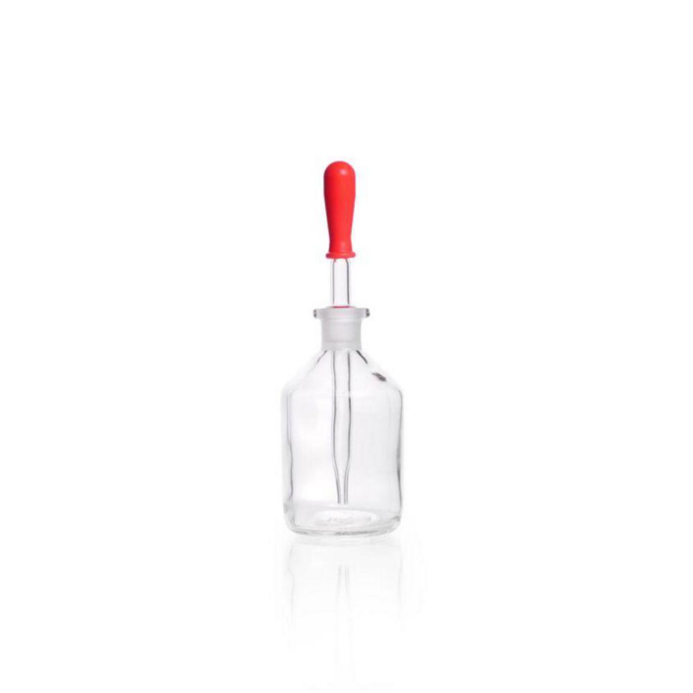 DWK Duran 100 mL Clear Glass Dropping Bottle with Glass Pipette and Rubber Teat