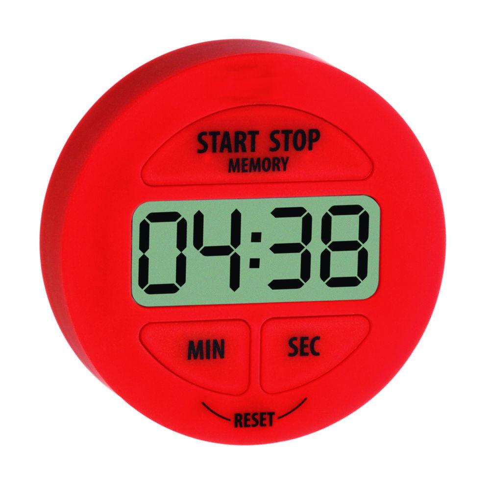 TFA Dostmann Electronic Timer And Stopwatch Red, Up To 99 Min 59 Sec, Rubber Coated, Magnet, including Battery LR44

