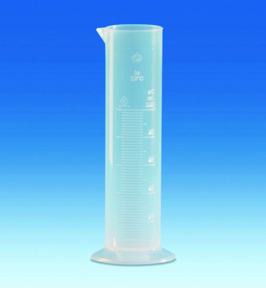 VITLAB Measuring Cylinder, Low Form, PP, Cap. 100 ml
