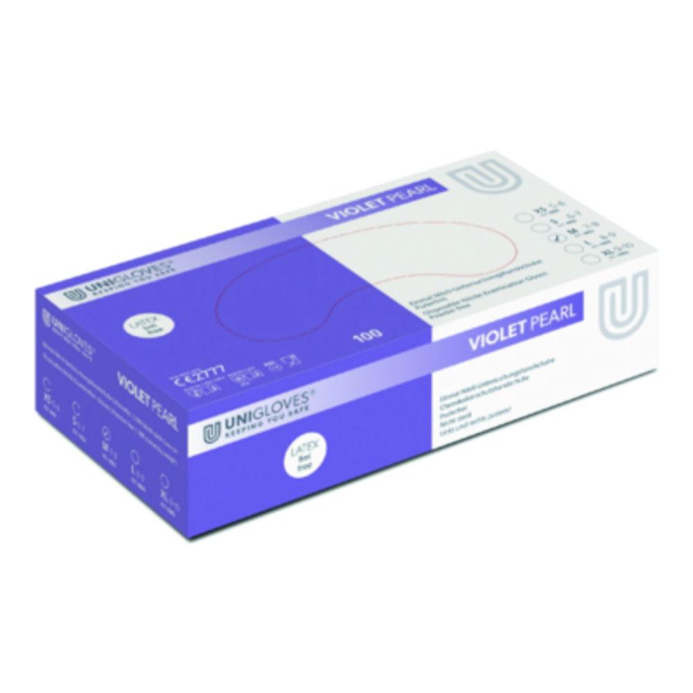 Unigloves Nitrile Gloves Violet Pearl Size M Powder Free, Non Sterile, Rolling Edges, Micro-Roughened Finger Tips, Pack of 100