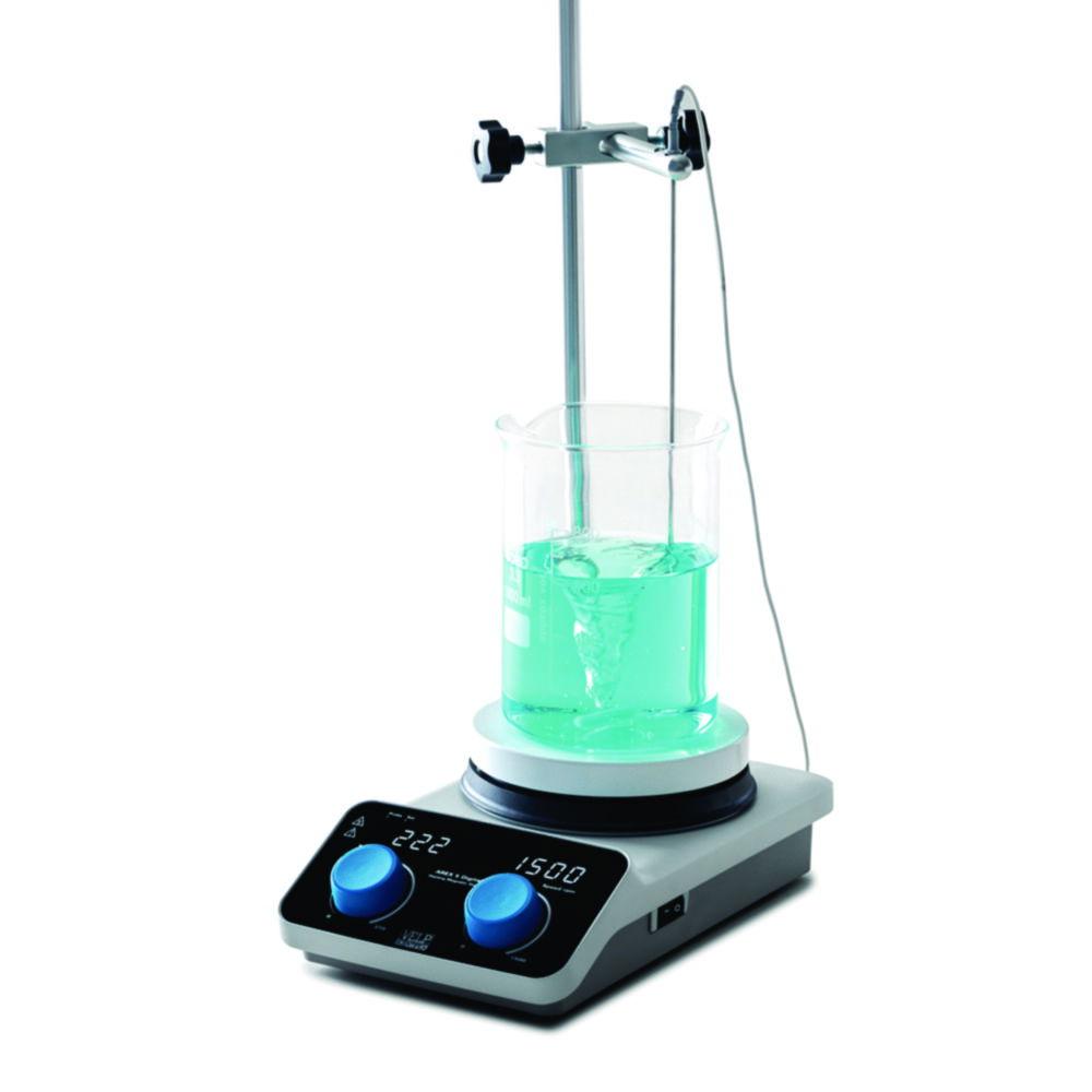 Velp AREX 5 Digital Magnetic Stirrer with Heating, PT100 Probe, Rod, and Clamp, 230V/50-60Hz