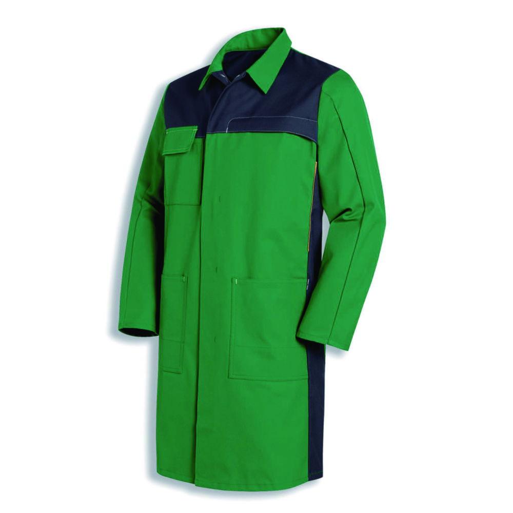 Uvex Men’s Laboratory Coat, Size 52/54, Green, 65% Cotton, 35% PE, 1/1 Arm with Snaps, Type 16283

