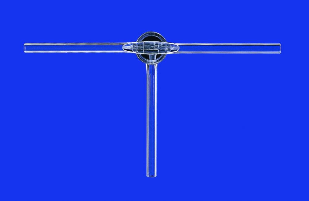 Lenz-Laborglas Stopcocks, Three Way with Solid Glass Plug, NS 14.5 Bore 1.5 mm

