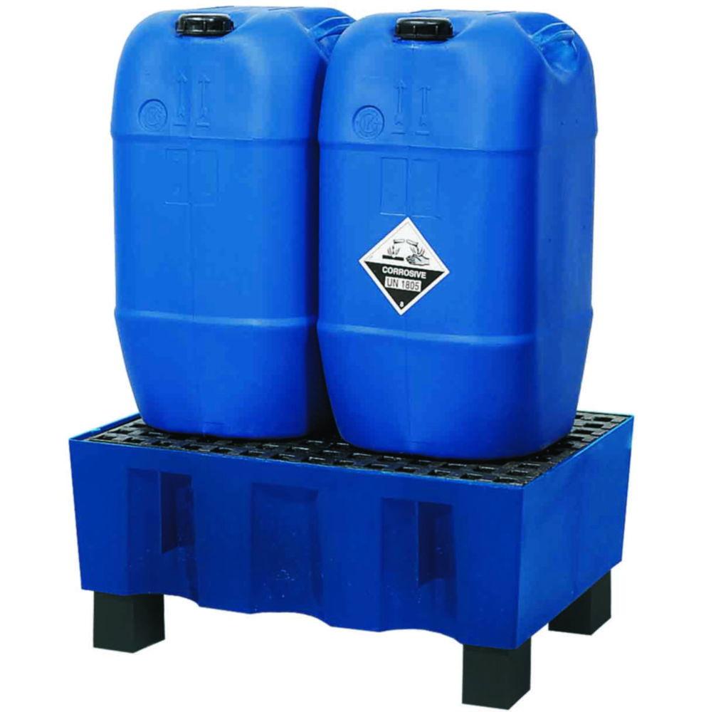 Asecos Drain Tray 714x525x330 mm PE, Payload 150 kg, Grating PE, with Feet