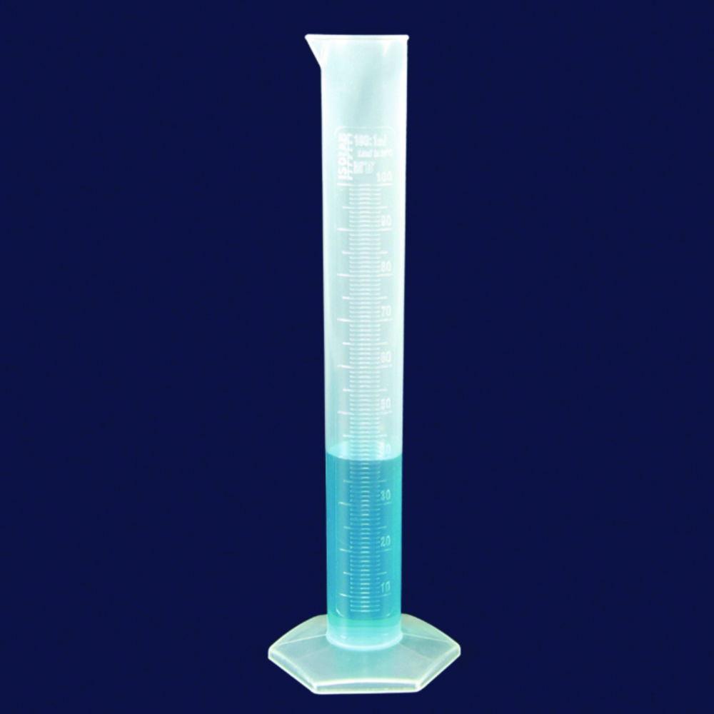 ISOLAB Volumetric Cylinder, 500 mL, High Form, PP, CLB, Embossed Scale