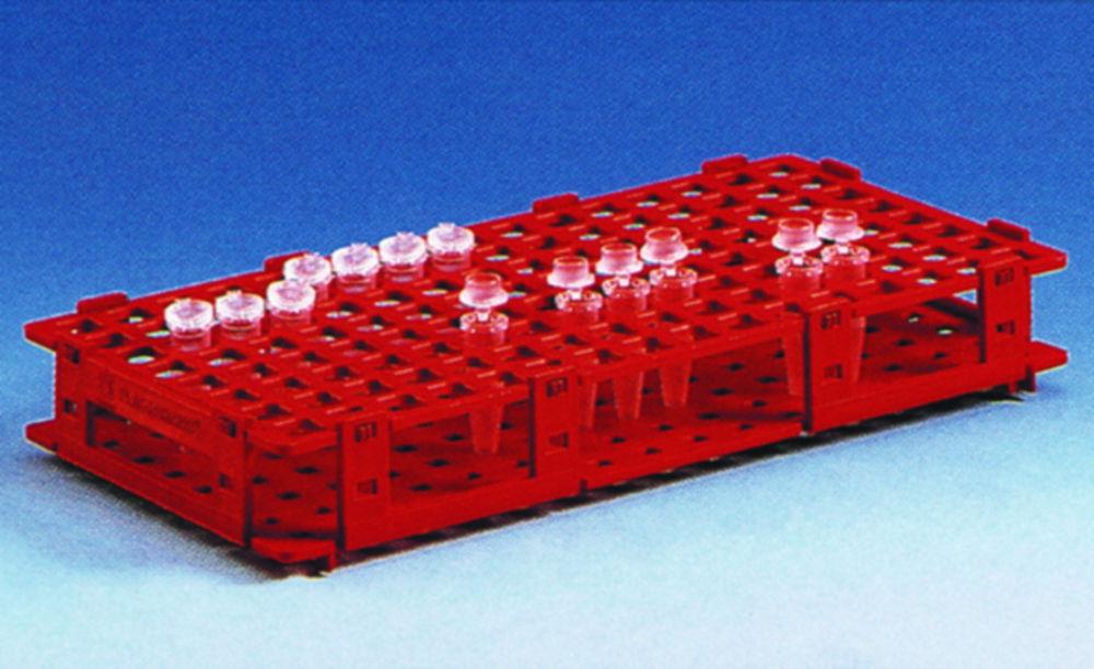 BRAND Reaction Tube Stands, Blue, PP 265x126x38mm, for 84 Tubes with 13mm Ø (Pack of 5)

