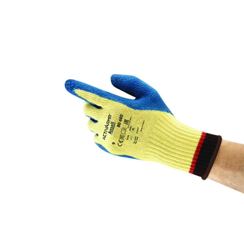 Gloves ActivArmr®, size 11 knitted cuff made aramid fibre and interior wall coating of latex, 245-265 mm, yellow/blue, pair