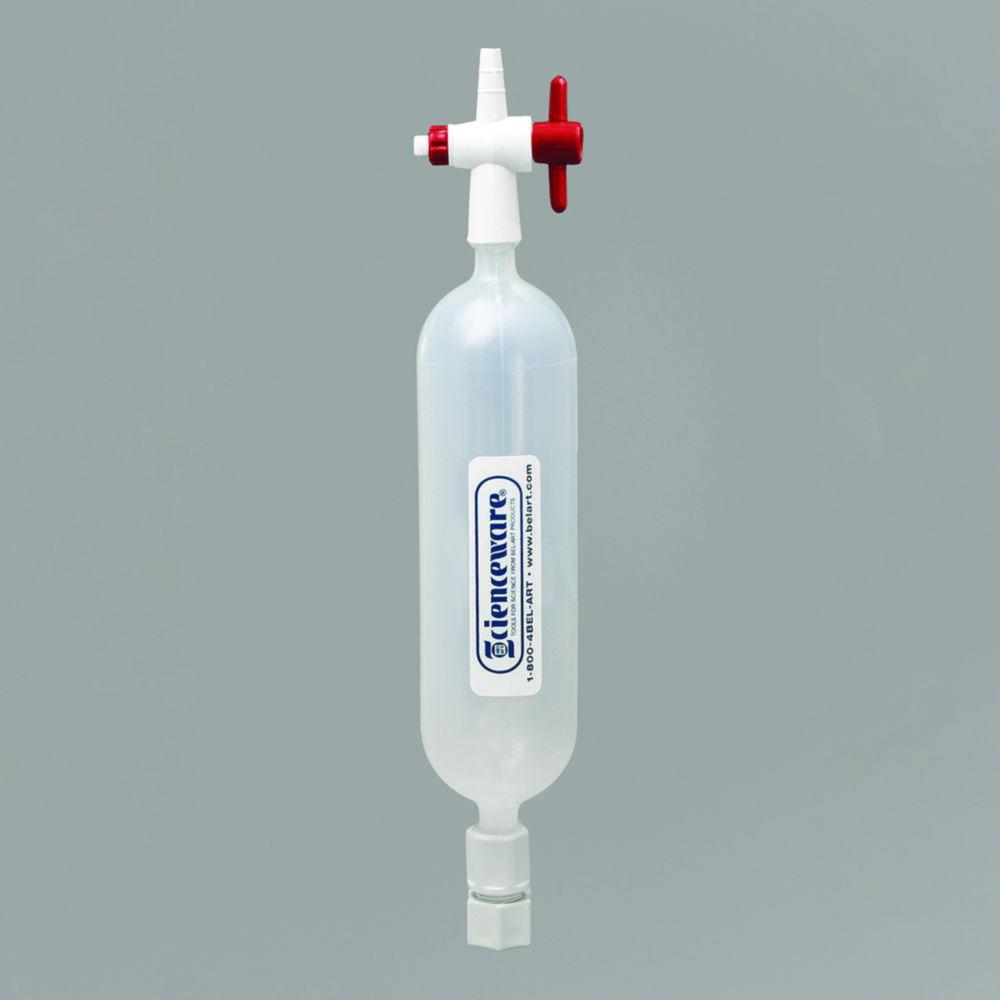 Bel-Art Gas Collecting Tubes, PP, Cap. 250 ml One End with 1-Way Stopcock, One with Screw Fitting, Pack of 6