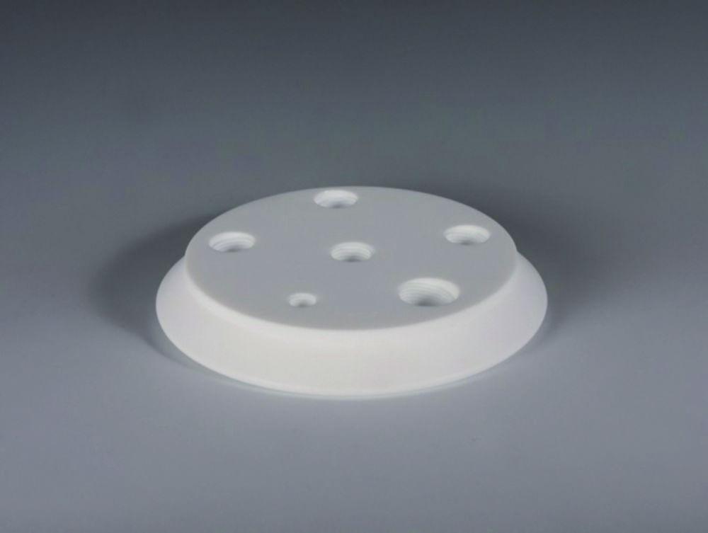 Bohlender Reactor Lid DN 150, PTFE, Height 25mm, 5 Connections, NPT 1/4" Connection to Wave Over