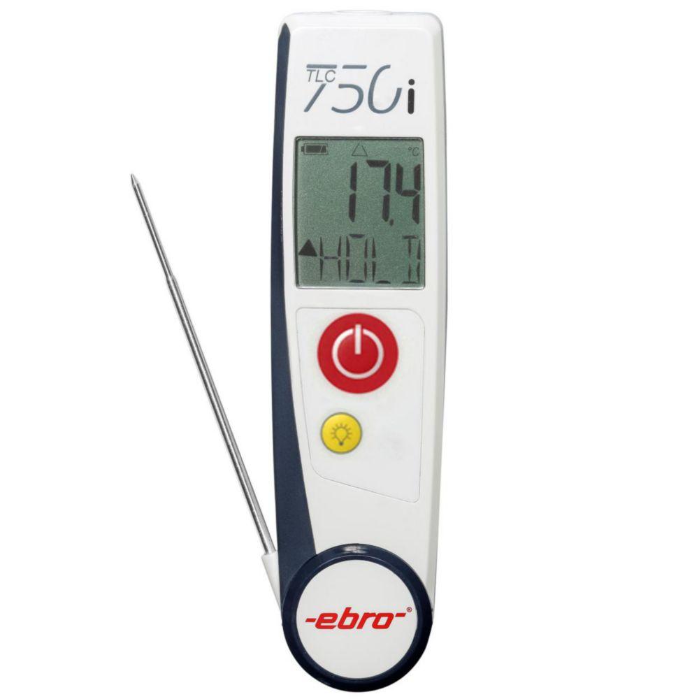 Xylem Ebro Dual Infrared Flip Thermometer TLC-750i V2, Measuring Range -50 to +250°C, Resolution 0.1°C, with Factory Calibration Certificate