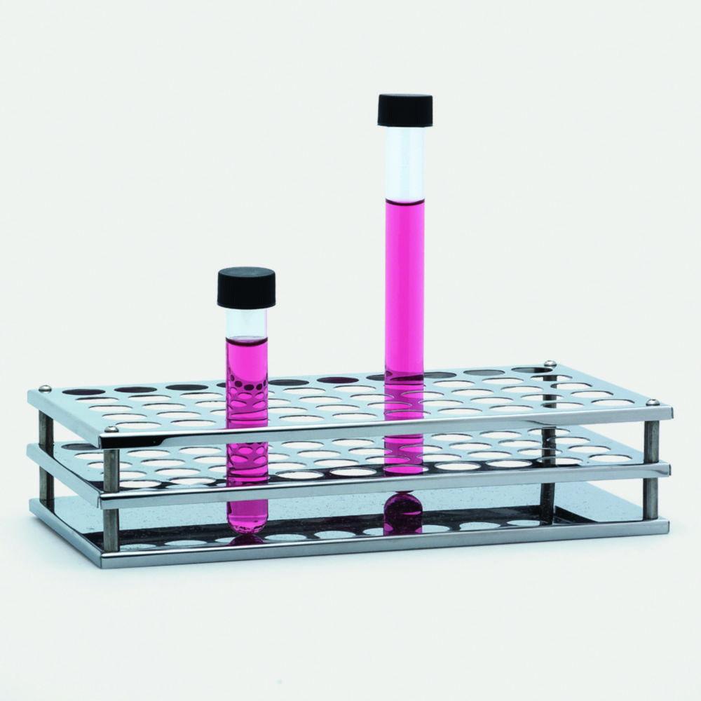 ISOLAB Test Tube Rack Stainless Steel for 50 Tubes Ø 13 mm