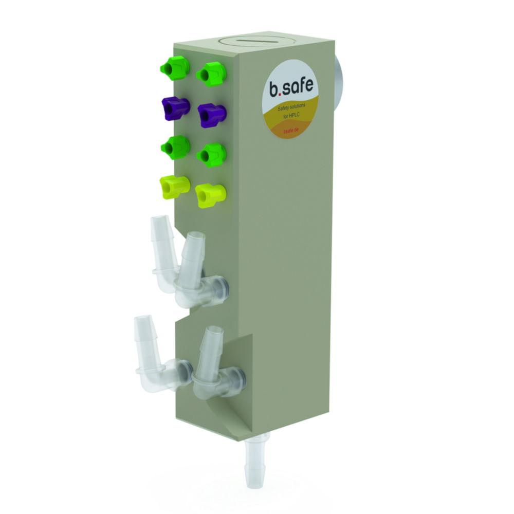 Bohlender b.safe Table Distributor, PP/PFA for 8x UNF1/4", 5x NPT1/8" Fastening with Magnet