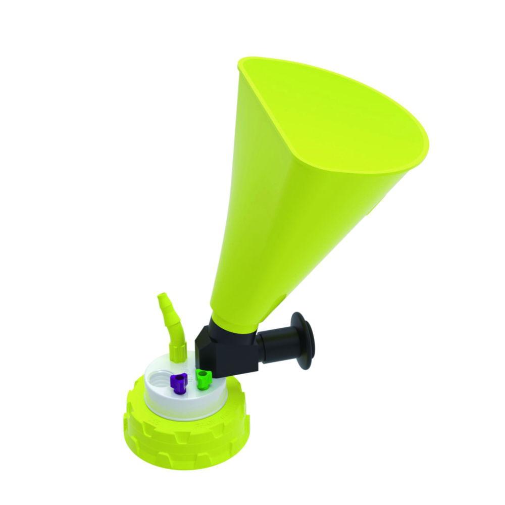 Bohlender b.safe Waste Cap S55 with Funnel 2x UNF1/4", 1x GL14, 1x NPT1/8"