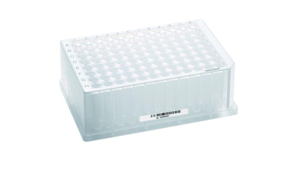 Eppendorf Deepwell Plate 96 /2000 µl with Barcodes, Standard Def. Color Wells, Colorless, Pack of 80 Plates

