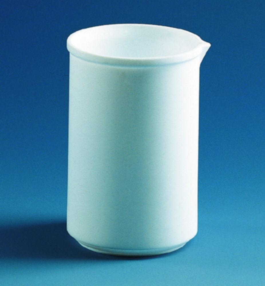 BRAND Beaker 1000 mL, PTFE, Low Form h. 155 mm x Ø 105 mm, Non-Graduated, with Reinforced Rim and Spout

