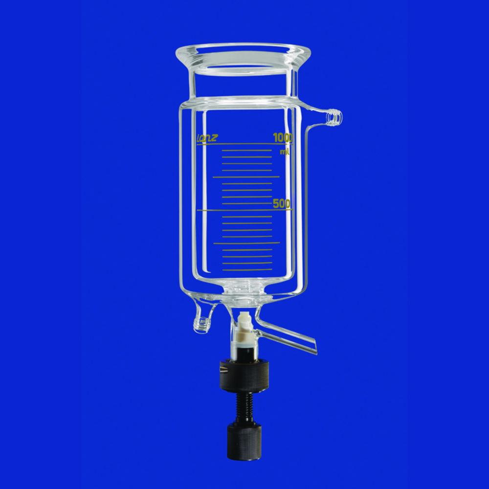 Lenz-Laborglas Reaction Vessel, Cylindrical, with Thermostatic Jacket and Withdrawal Valve, LF 150, Capacity 4 L