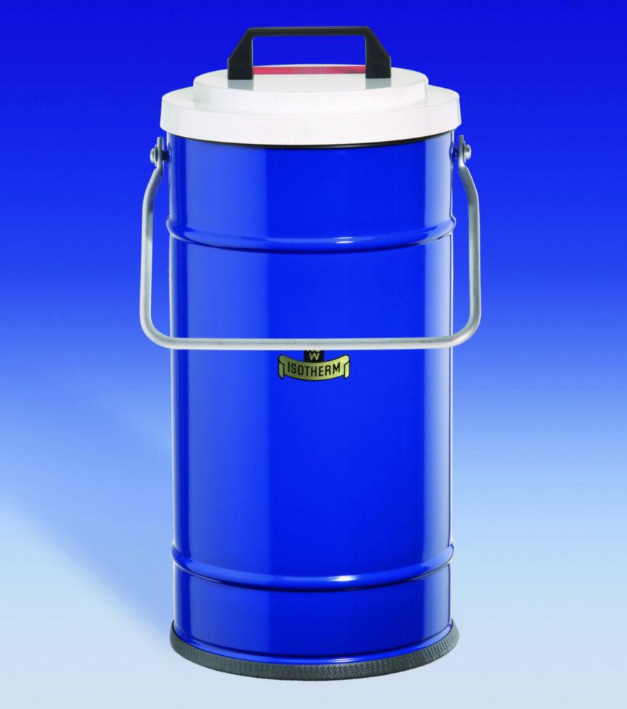 KGW Schieder Large Insulating Vessel with Cover and Handle Cap, 14 Ltrs, Blue Coated Protective Casing Out of Metal