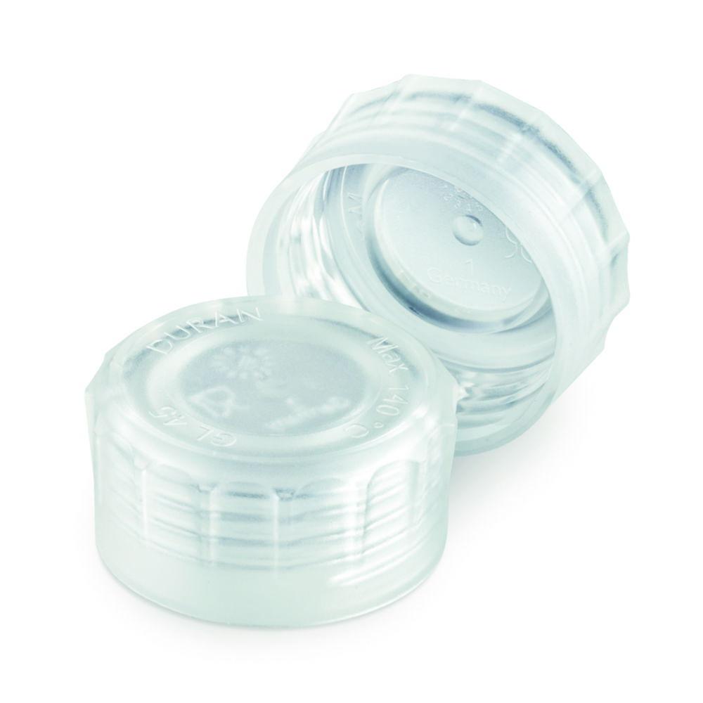 DWK Duran YOUTILITY Screw Cap GL 45, Ergonomic, polymethylpentene (PMP), Transparent, Pack of 10

