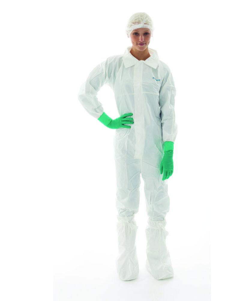 BioClean-D single use Overall for cleanroom size S, PP/PE, white, with collar, model BDCCT, pack of 20x1