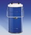 Large insulating vessels,with cover and handle cap. 14 ltrs., blue coated protective casing out of metal