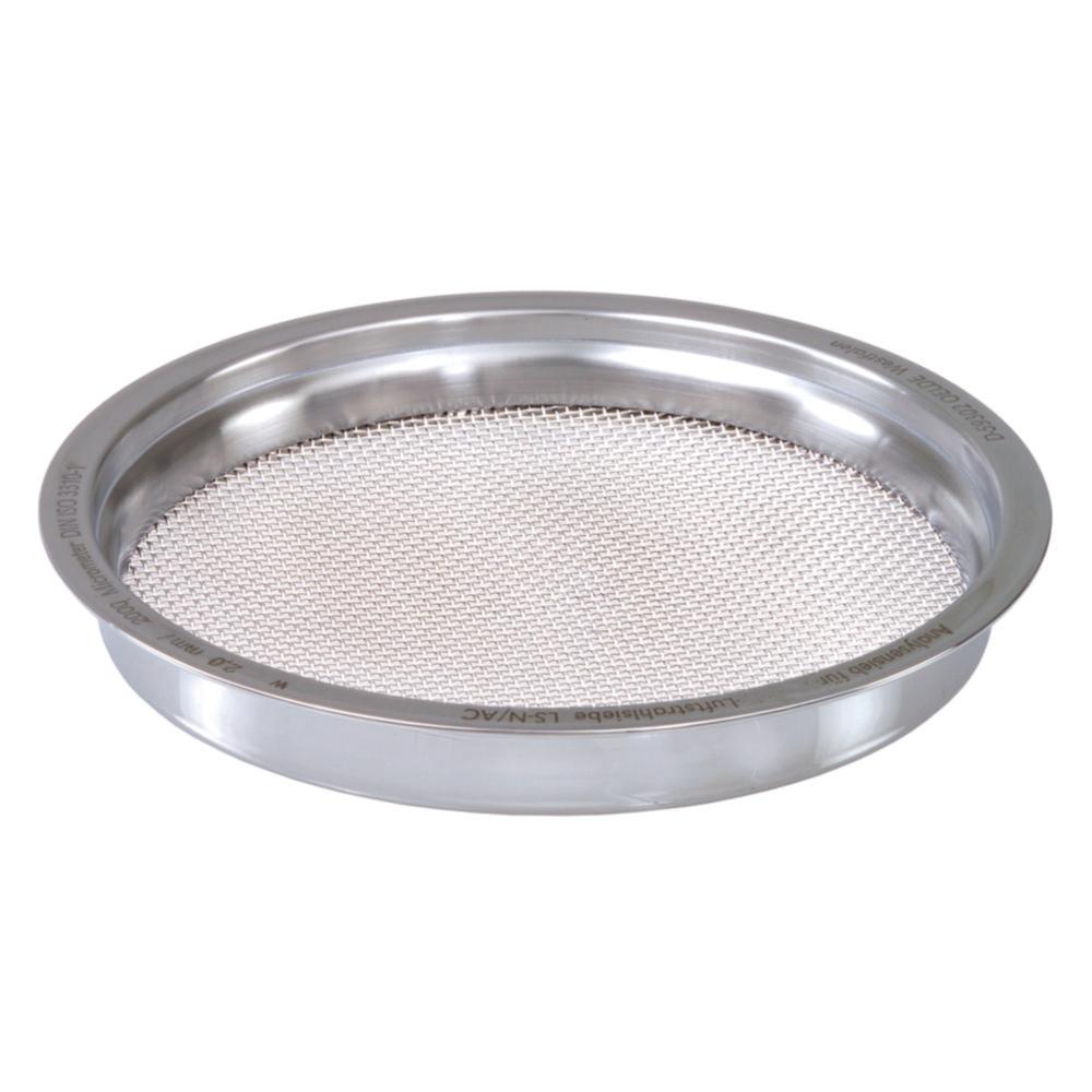 Air draft sieve 203 x 28 mm 20 µm mw., with stainless steel frame incl. certificate 2.1 acc. DIN EN 10 204