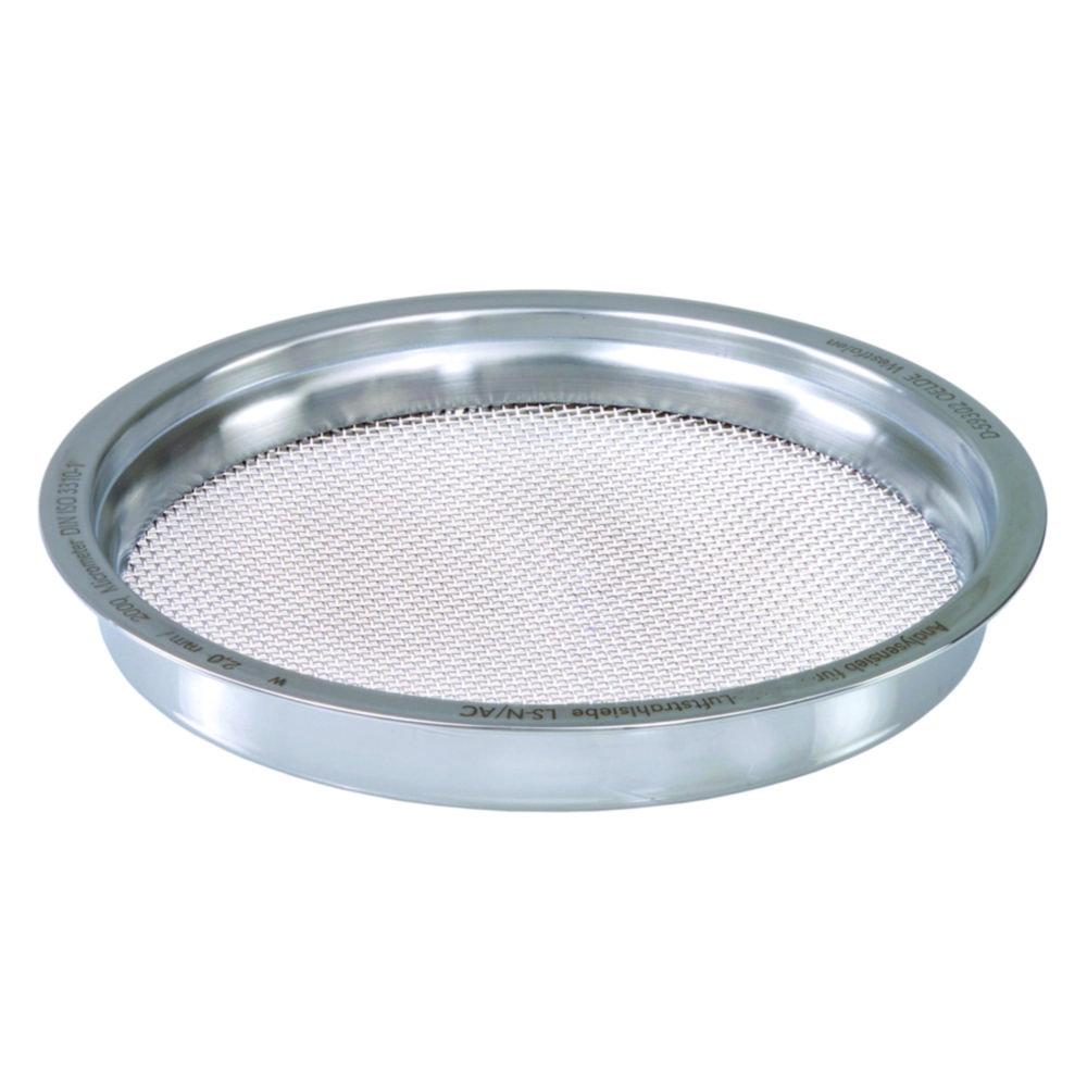 Air draft sieve 203 x 28 mm 75 µm mw., with stainless steel frame incl. certificate 2.1 acc. DIN EN 10 204