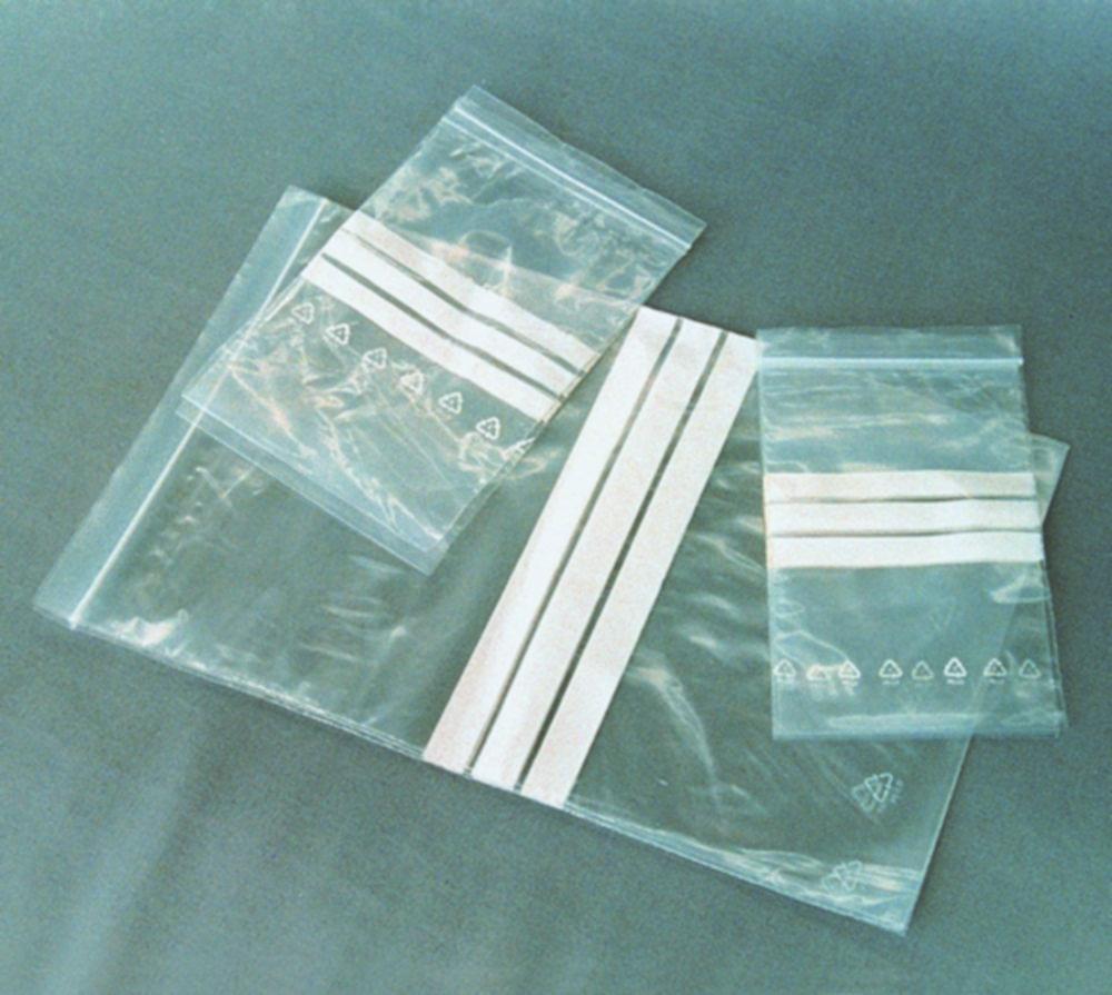 LLG Labware Pressure-Seal Bag, PE, 80 x 12 mm, With Write-On Patch, Pack Of 100